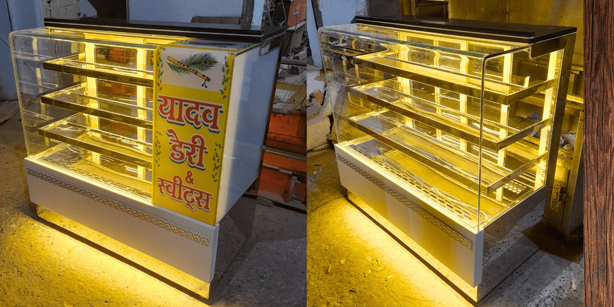 It is a Korean cake, sweet, pastry, and cookies display counter used in bakeries, sweet shops, cafes, hotels and restaurants.