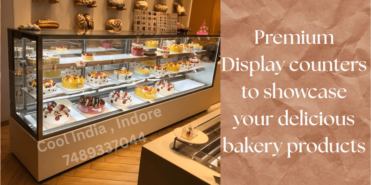 It is a premium cold display counter used to display cakes, pastries, sweets, and desserts in bakeries and sweet shops.